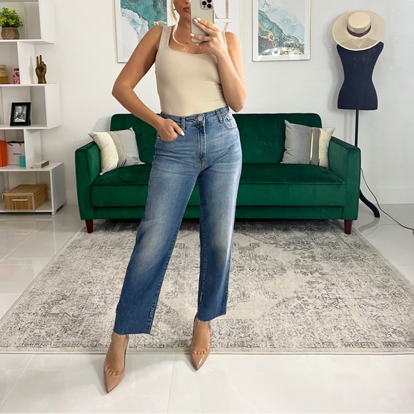 Pinko Washed Straight Leg High Rise Jeans - Picture 8 of 9